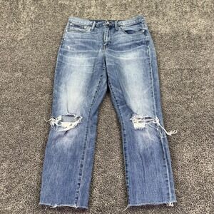 Madewell Distressed Light Blue Boyfriend Jeans